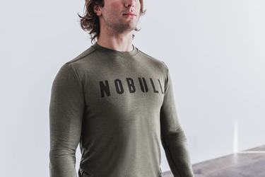 Nobull Men's Long Sleeves Green | Australia (BU8350)